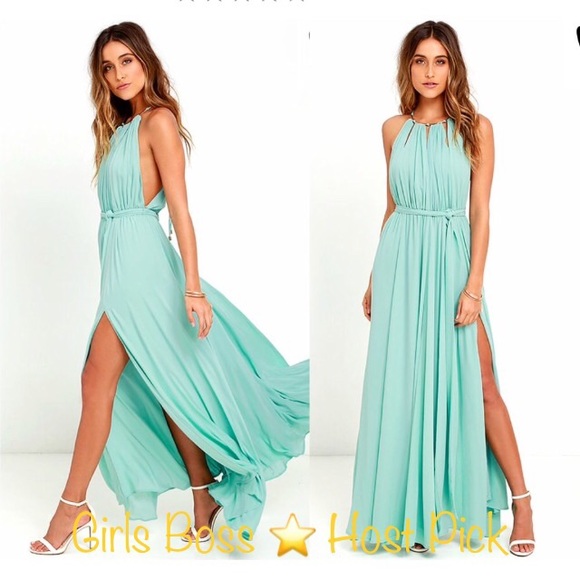 SOLD ON EBAY ⭐️ Lulus sage gold formal maxi gown - Picture 2 of 8